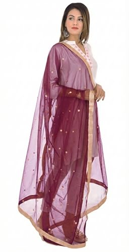 Image of YOUTHQUAKE Women's Embroidered Net Dupatta