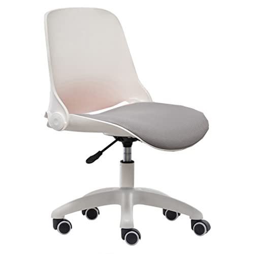 GIZNXBA Jugenddrehstuhl Mädchen Kinderdrehstuhl Jungen Ergonomischer Schreibtischstuhl Verstellbarer Rollen-Arbeitsstuhl Mit Mittlerer Rückenlehne Und Klappbarer Rückenlehne (Color : /Light Grey) Cover