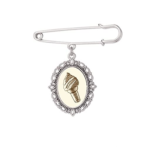 Broche marron CS Ice M, l'art de l'esquisse pour robe et châle