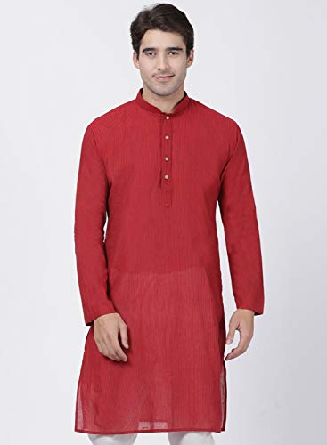 Image of VASTRAMAY Men's Royal Blue Pure Cotton Kurta