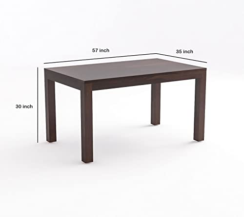 Image of Sheesham Wooden Dining Table 6 Seater Dining Set for Home & Restraunts | Solid Wooden Dining Table with 6 Chairs | Solid Wood Six Seater Dining Set (G Walnut Finish)