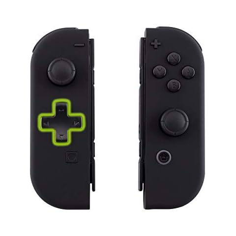 eXtremeRate Soft Touch Black Joy con Handheld Controller Housing (D-Pad Version) with Full Set Buttons, DIY Replacement Shell Case for Nintendo Switch Joycon & Switch OLED Joy con Cover