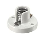 Leviton 10028 Candelabra Base, One-Piece, Keyless, Incandescent, Urea Lampholder, White