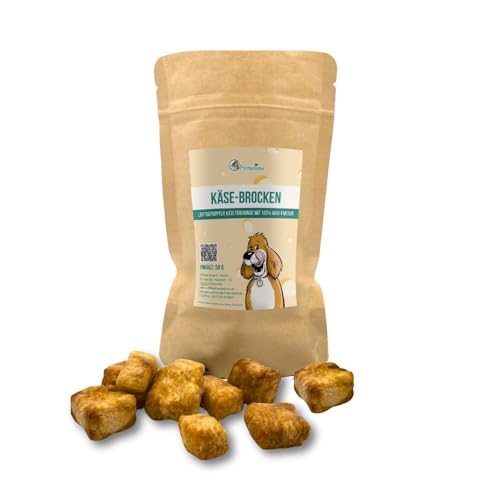 Pfotenliebe® Käsebrocken, luftgepoppter Käse für Hunde, natürliches Leckerli Käse, 50g
