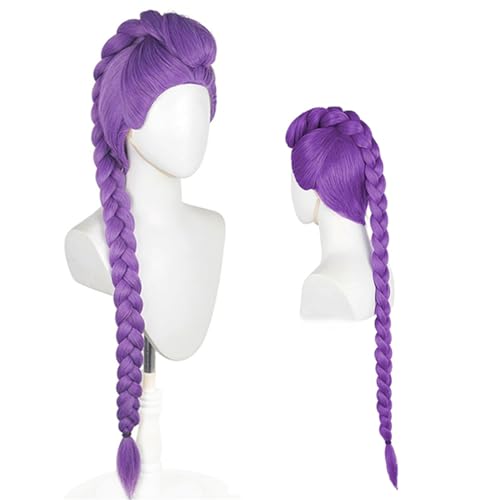 Lucoacos Girls Anime Cosplay Wig 24inch Purple Braid Wig Halloween Party Costume Wigs