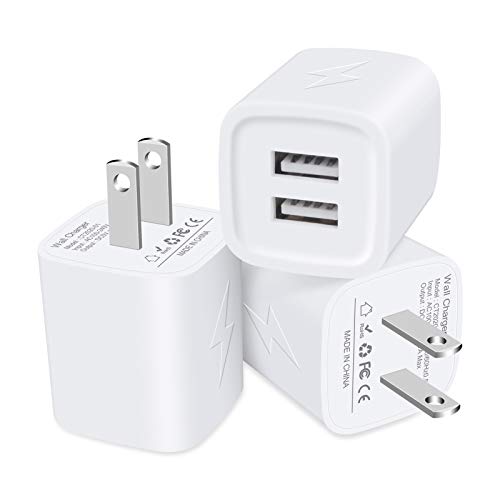 iPhone 13 Charger Block, SIXSIM USB Plug Adapter 3Pack 2.1A/5V Dual Port Wall Charger Plug Charging Cube Box Compatible iPhone 13 12 11 Pro Max/XS/XR/X/8/7/6S Plus,iPad,Samsung Galaxy S22/S21,LG,Moto