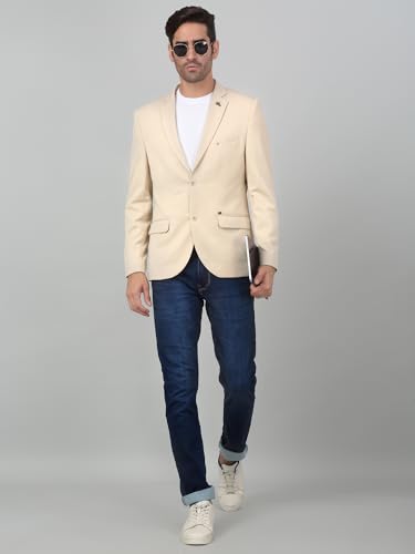 Image of Cantabil Self Design Full Sleeves Notch Lapel Casual Blazer for Men | Casual Blazer for Men | Men Blazer for Casual (P MBZC00057)