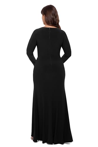 Betsy & Adam Women's Plus Long Sleeve Stretchy Formal Dress2