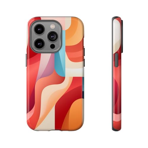 Coque rigide brillante iPhone 14 Pro avec motif abstrait haut de gamme