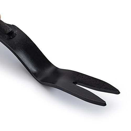 Barebones Dandelion Weeding Fork - Gardening Hand Tools - Japanese Hand Weeder, Weed Puller, and Weed Remover Tool (Walnut/Black)