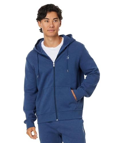 POLO RALPH LAUREN Men's Double-Knit Full-Zip Hoodie, Derby Blue Heather, XXL