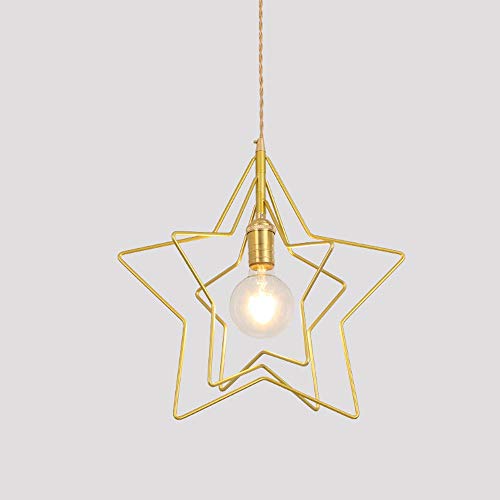 Accesorios de iluminación colgantes modernos con marco de estrella y metal texturizado