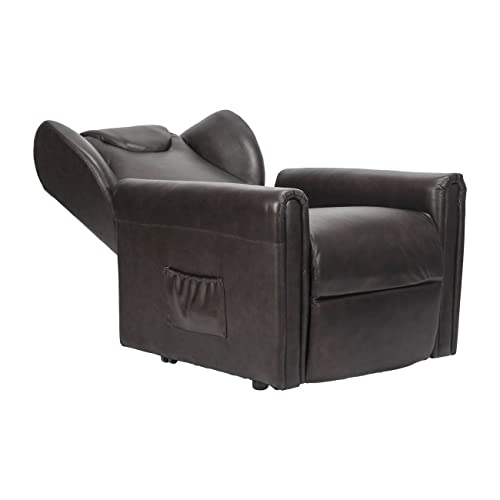 POLTRONE ITALIA Barbara 2 Motoren Leder PERSONALISIERTEN fernsehsessel mit aufstehhilfe Medizinisches Gerät Trolley-Räder Mikrofedersitz Braun – Bild 7