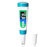 PH Meter, Digital 4 in 1 PH EC TDS Temp Meter for Water Hydroponics, Waterproof DWC PH and EC PPM Water Tester with Backlit for Nutrients Growing,Pool,Indoor Garden, Home Brewing, Aquarium, Hot Tub