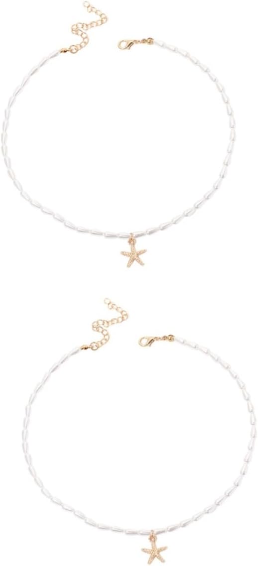 women's jewelry 2pcs Pearl Clavicle Chain Pendulum Collars Women Ladies Necklaces Bridal Necklace for Wedding Shape