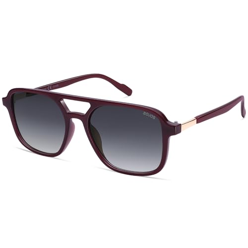 Image of SOJOS Retro Aviator Sunglasses for Women Men,Trendy Rectangle Womens Mens Shades Sun Glasses SJ2202