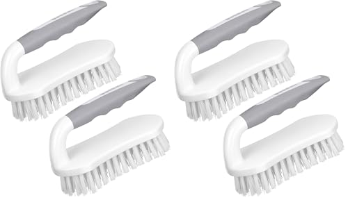 Image of SetSail Scrub Brush, Heavy-Duty Scrub Brushes for Cleaning with Stiff Bristles Cleaning Brush for Shower, Bathroom, Carpet, Kitchen and Bathtub Scrubber - 4 Pack