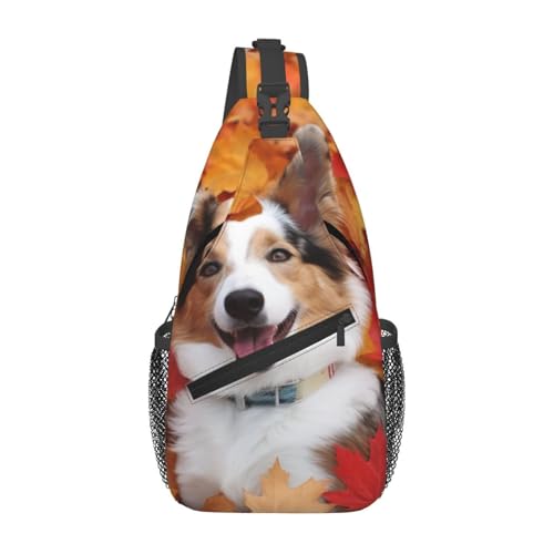 Bolso tipo bandolera unisex con diseño hojas maple