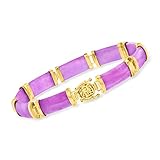 Ross-Simons Purple Jade'Good Fortune' Bracelet in 18kt Gold Over Sterling. 7.5 inches
