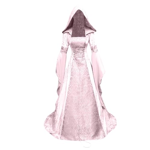 Robe gothique vintage Renaissance à capuche pour cosplay et fête médiévale punk