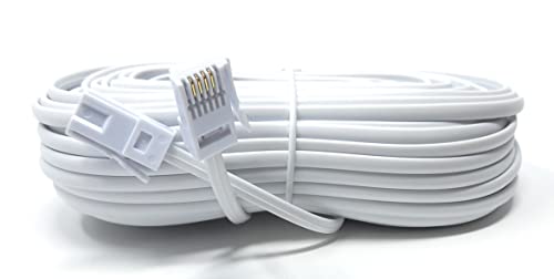 Cable telefónico plano de 20 metros DRUT anti enredos con conectores 431A de 4 hilos