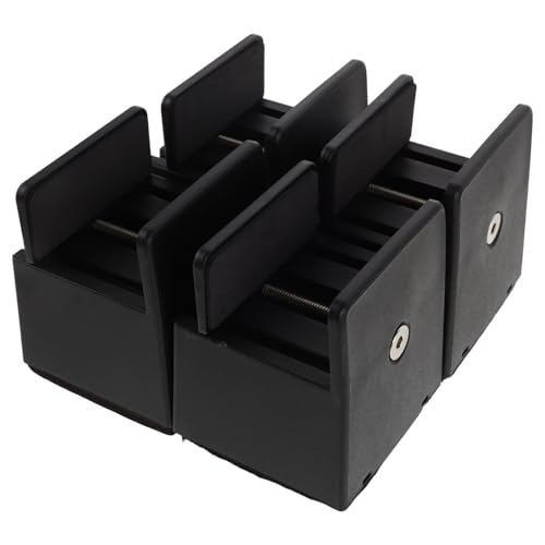 MOLUCKFU 4 Elevadores Ajustables para Patas de Muebles 50 MM Bloques Antideslizantes de Plástico Resistente Negro Juego de 4 Piezas para Camas Mesas Sofás y Sillas Extensores