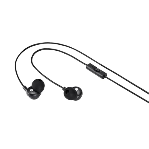 Auriculares USB-C con controles de reproducción y micrófono integrados, en un elegante diseño negro