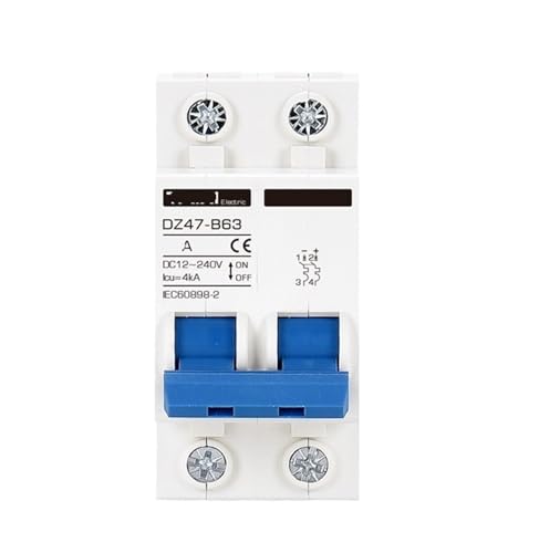 Disjoncteur DZ47B 2P 50A interrupteur à air pour stopper les surchauffes de batterie DC