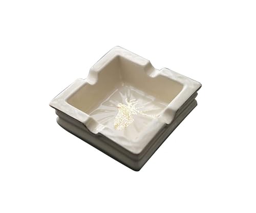 LUTFI Cendriers Cendrier à cigares en céramique, 1 pièce, Facile à Laver, Grande capacité, décoration de Table for la Maison, Blanc Bar-Restaurant