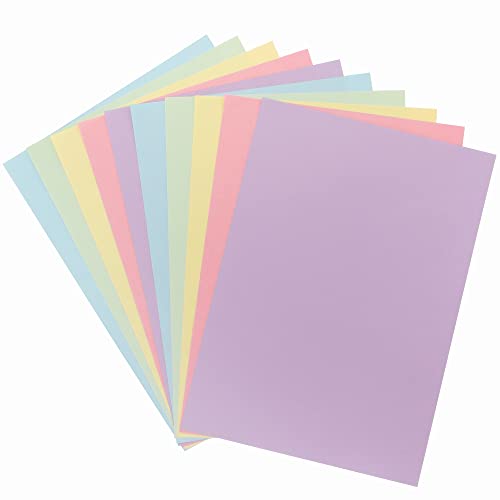 Baker Ross FC482 Pastel A4 Paper - Pack of 100 A4 80gsm Assorted Pastel Colours Craft Paper Card Making Display Backing