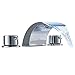 Aquafaucet Waterfall Bathroom Faucet Chrome Widespread Two Handle 3 ...