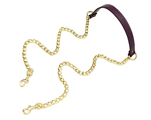 VanEnjoy 18MM Replacement Chain & Genuine Leather Shoulder Crossbody Straps for Handbags Purse Bags (Purple), Purple, 0.70" x47"(WxL)