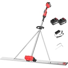 Electric Screed Smoothing Machine Battery Operated Concrete Leveling Tamper Ruler Cordless Cement Finishing Machine for Floor Pouring,1.5m-2battery