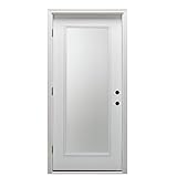 National Door Company Z0364628R Fiberglass Smooth Clear Glass 1/2 Lite 2-Panel Venting Exterior Single Door, 36 inch x 80 inch