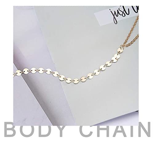Simsly Gold Body Chain Sequins Body Necklace Layered Waist Chains Bikini Belly Chain Body Jewelry For Women And Girls #TOP4