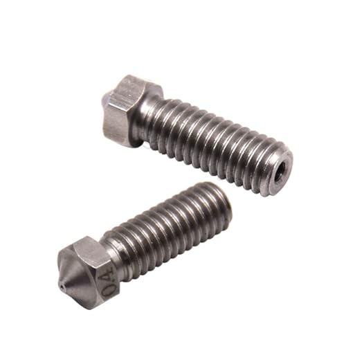 ボルケーノノズル 砲兵用 Sidewinder X1& X2 Genius Pro Vyper Kobra Plus、最大 1.75mm フィラメント M6 スレッド ホットエンド 真鍮ノズル/シルバー ステンレススチール(5 PC Sliver stai
