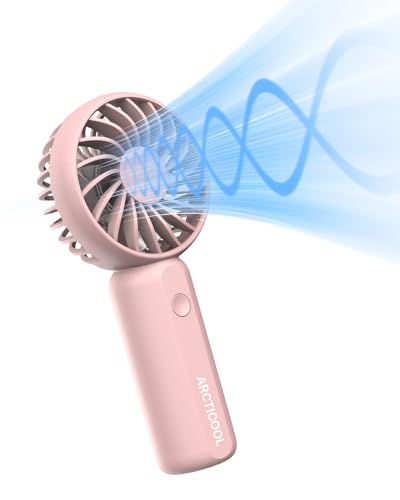 Image of ARCTICOOL High Speed Portable Fan - 100 Speed Adjustable Mini Fan - With Screen Display Hand Fan - Lightweight Design, Low Noise, and Easy Portability for Indoor and Outdoor Use (Light Pink)