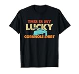 poltrona sacco divertente con scritta this is my lucky cornhole shirt maglietta
