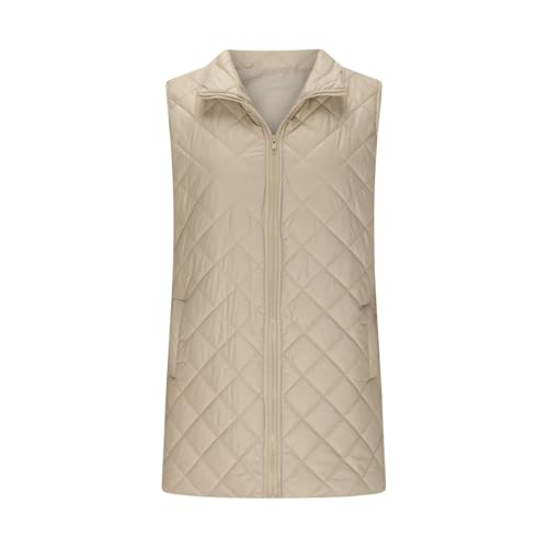 Quilted Puffer Vest for Women Lightweight Casual Winter Warm Padded Coats Zip up Sleeveless Outwear Vest with Pockets3