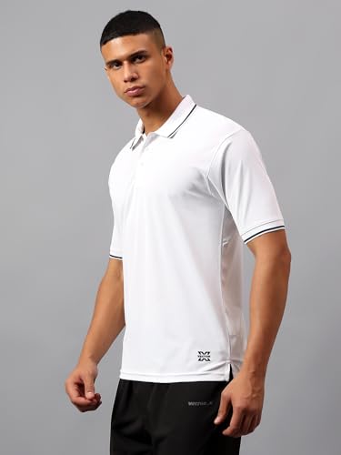 Image of Vector X Adults Mens Sports Wear Polyester Half Sleeves All Day Wear tee Shirt Polo T Shirt Detailing with Contrast Color Tipping on Sleeves & Collar for Casual Wear Regular Fit Tshirts