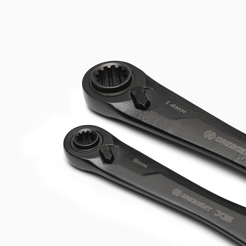 Image of Crescent 2 Piece X6 4-in-1 Black Oxide Spline Ratcheting Metric Wrench Set - CX6DBM2 (Pack of 12)