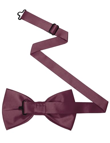 Image of JEMYGINS Solid Color Pre-tied Bow Tie Adjustable Bowtie for Men