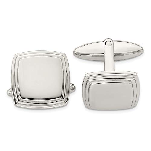 Mancuernillas para hombre de acero inoxidable sólido miniatura 1
