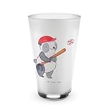 Mr. & Mrs. Panda Trinkglas Panda Baseball spielen - Geschenk, Match, Latte Macchiato Glas, Ballsport, Longdrinkglas, Cocktailglas, Baseballverein, Wasserglas, Baseballplatz, Teeglas
