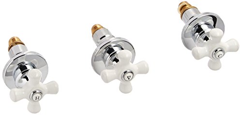 Pfister S10-3300 Three Handle Porcelain Cross Rebuild Kit, Polished Chrome Large