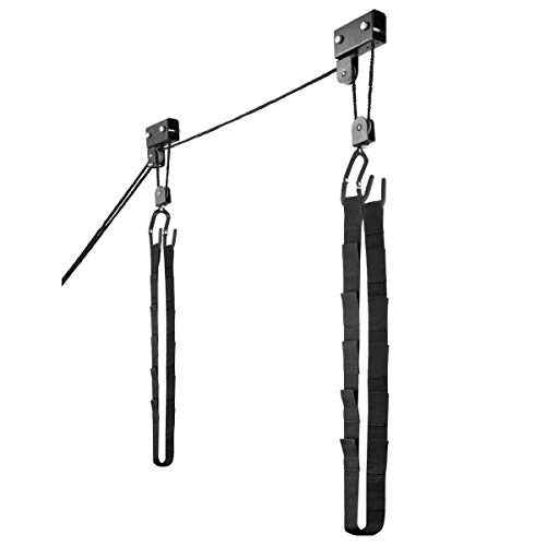 Kayak Hoist Set – Overhead Pulley System with 125 lb Capacity for Kayaks, Canoes, Bikes, or Ladder Storage by Rad Sportz (2 Pack)
