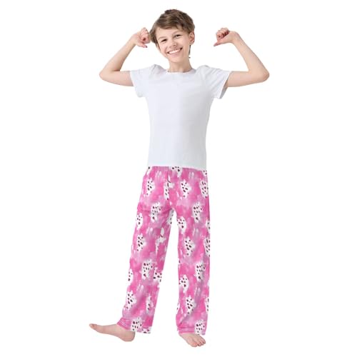 Pajama Pants Pink White Fuchsia Leopard PJ Bottoms Sleepwear Lounge Sleep Pant with Pockets2