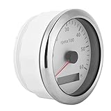 FILFEEL 85 Mm/3,35 Zoll Drehzahlmesser mit Bunter Hintergrundbeleuchtung 0–6000 U/min für Maschinenbau – Design (WHITE)