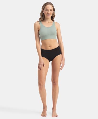 Image of Jockey JW12 Women Wirefree Padded Tencel Lyocell Elastane Stretch Full Coverage Lounge Bra with Stay Fresh Properties and Removable Pads