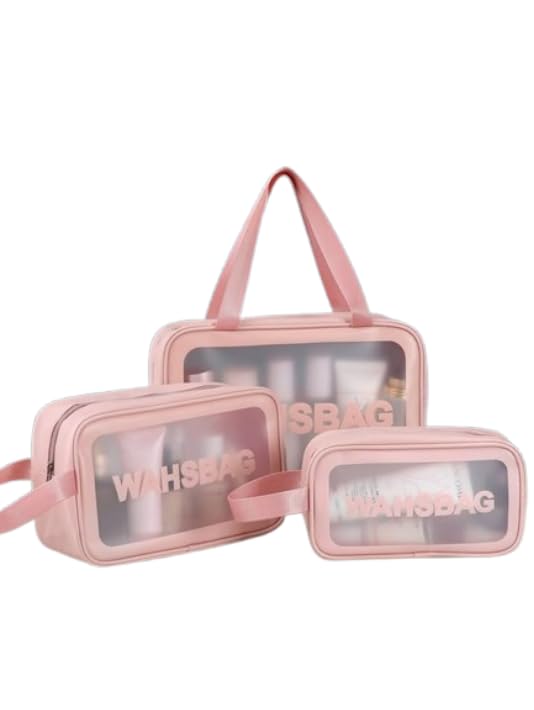 3-Piece Travel Toiletry Bag Set for Women & Men | Waterproof Cosmetic Makeup Organizer | Transparent Wash Bag with Zipper | Portable Travel Storage Pouch for Toiletries, Skincare & Cosmetics-picture-23